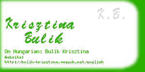 krisztina bulik business card